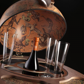 Bar Globus mit ovalem Servierbrett "Giasone“