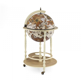 Bar Globus auf Cremeweiß furnierten Struktur "Tucano"