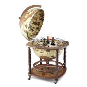 Großer Bar Globus mit spiralförmig gewundenen Beinen "Caronte Safari“